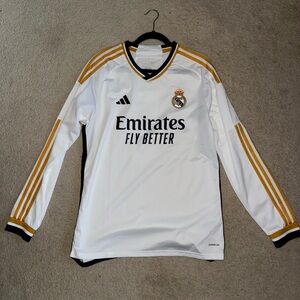 Adidas White Jersey with Gold and Black Trim